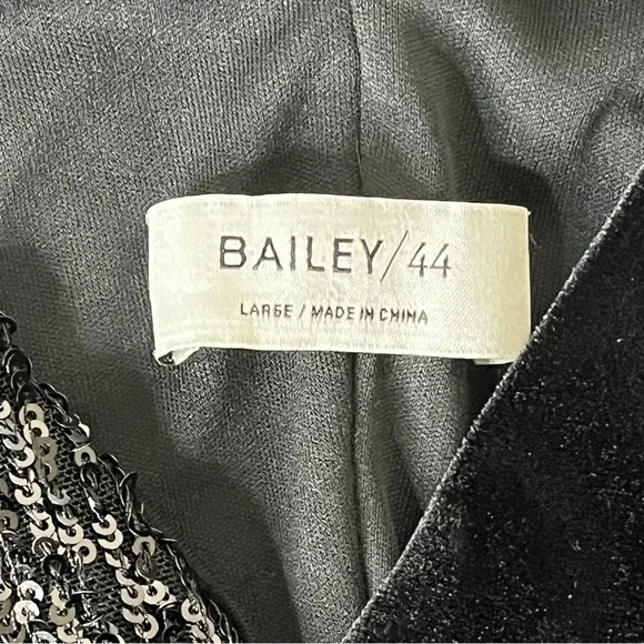 Bailey 44 Eva Sequin Velvet Surplice Wrap Tank Top Large Black Sparkly Sexy - Picture 8 of 16